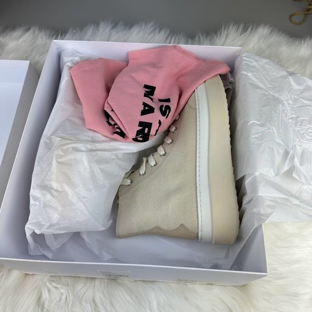 Isabel Marant Austen High Sneaker in Ecru - Picture 2 of 6